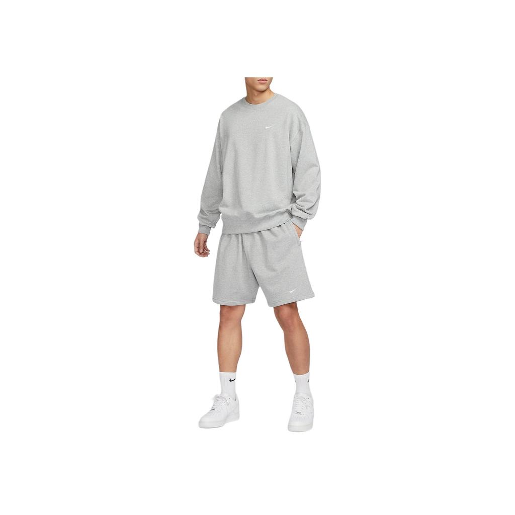 Nike Solo Swoosh однотонный круглый вырез повседневный свободный длинный рукав толстовка мужская толстовка серый DX0812-063