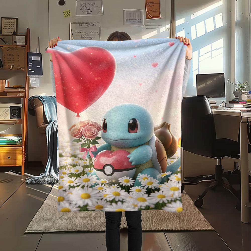 1Pc Balloon Cluster Print Flannel Blanket, High quality Comfortable for All Seasons, Home Decor, Warmth and Comfort, Perfect for Christmas Gifts
