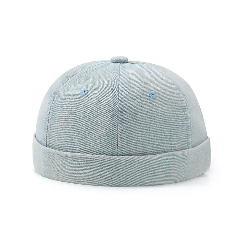 Джинсовая кепка Docker без полей, однотонная матросская шапка, мужская и женская, регулируемая шляпа для папы