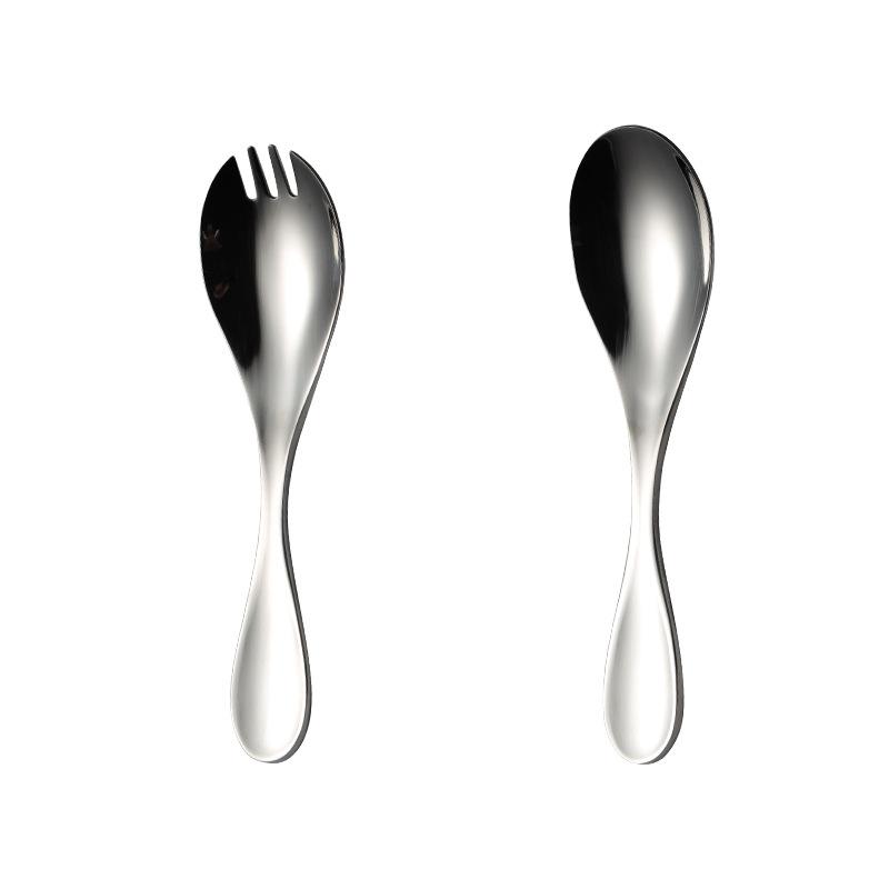 304 Нержавеющая сталь Мини-вилка Ложка Детская Маленькая Западная посуда Подарочный набор Ткань Колесо Зеркально Полированная Young