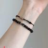 Natural obsidian bracelet, silver obsidian niche stackable bracelet for women, new style, friendship jewelry, genuine gift
