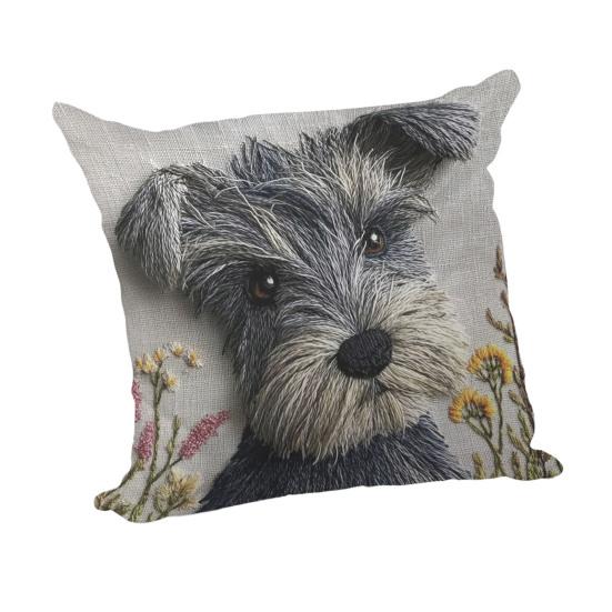 3D Наволочка с животными Имитация вышивки Наволочка Собака Альпака На молнии Наволочка для диванной подушки для дома Фермерский дом Диван Кровать