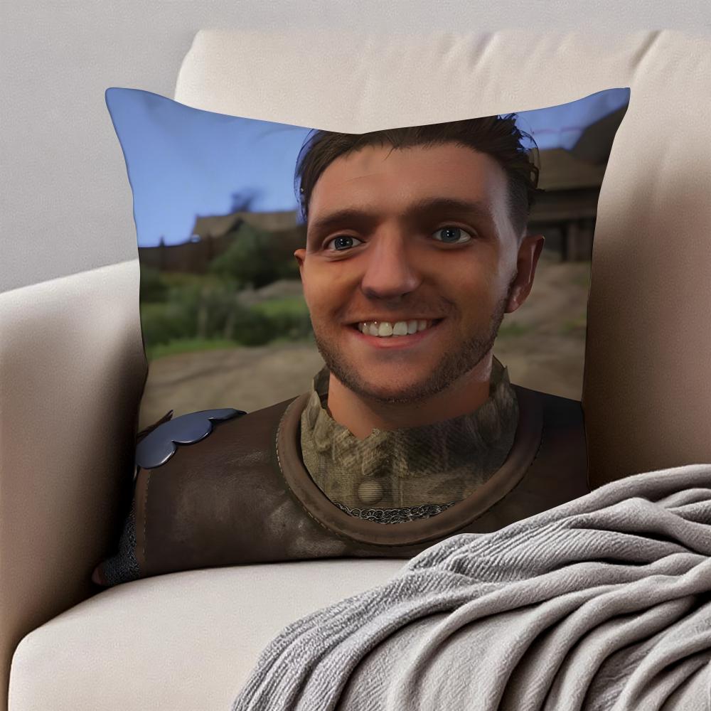 Historical Game KKingdom Come Deliveranc Cushion Cover Pillowcase Antidustmite Invisible Zipper Short Plush Sofa Cushion