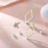 Стильные и роскошные геометрические серьги-гвоздики открытого типа — идеально подходят для повседневного ношения и отдыха, универсальные двойные серьги