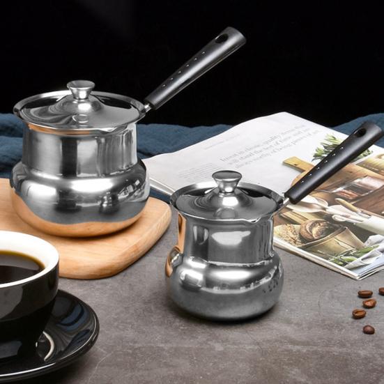 Кофеварка из нержавеющей стали Молочник с прохладной ручкой Маленький сотейник для растапливания масла и соусов Портативная эспрессо-машина для дома, ресторана, кафе