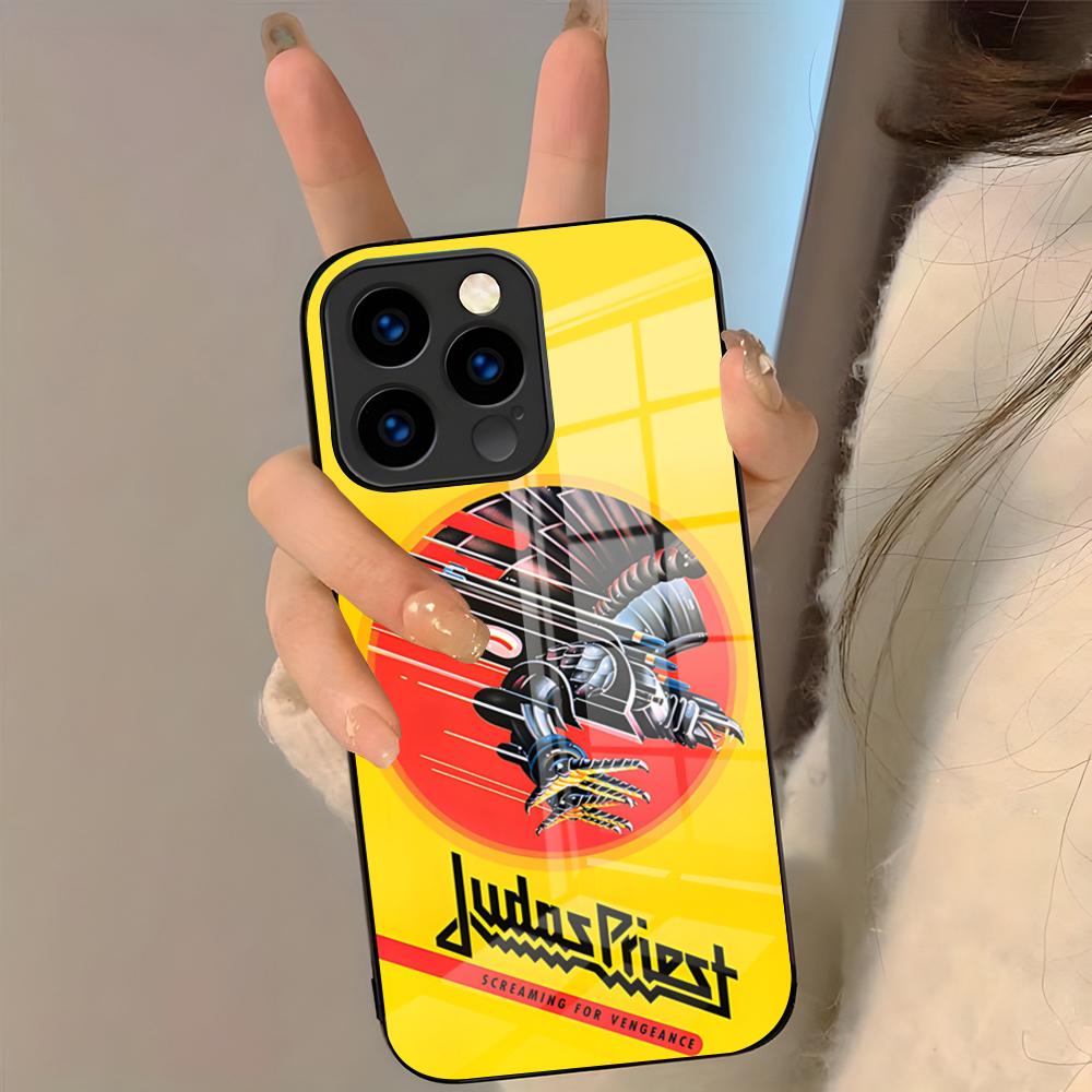 Чехол для телефона с изображением группы J-Judas P-Priest для IPhone 17 Pro Max 16 15 14 Pro Max 13 11 Plus Стеклянная крышка