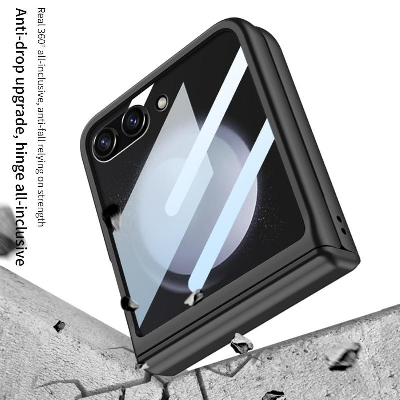 Magnetic Flip Case Galaxy Z Flip5 With Large Window Matte Finish Full Coverage Shockproof Cover