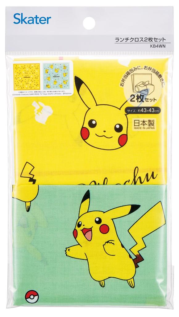 Skater Lunch Cloth Set Made in Japan Pokemon Pikachu Children's (2 pieces) - - KB4WN-A