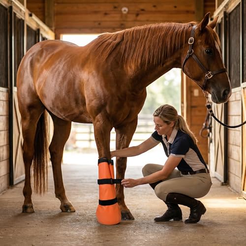 Промокшие сапоги для лошади с внешними активными накладками и двумя эластичными ремнями