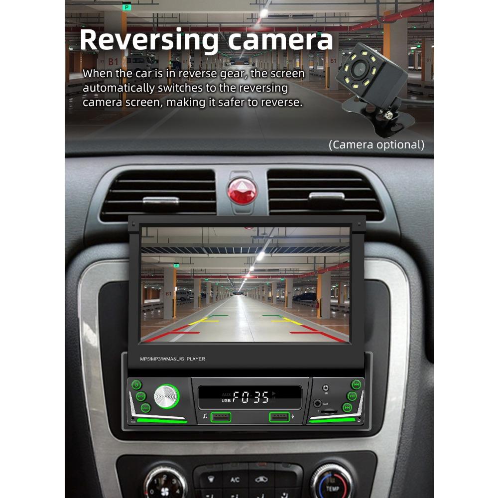 Автомобильный радиоприемник 1Din, мультимедийный MP5-плеер, 7-дюймовая универсальная навигация с Android Auto и Bluetooth, HD-экран, USB TF FM-стерео