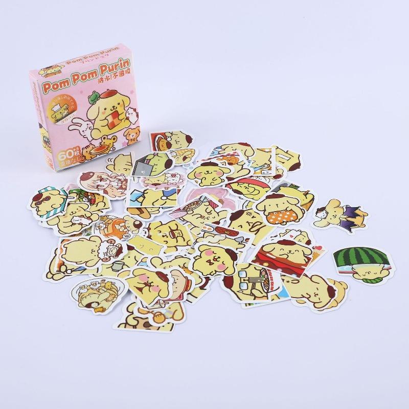ПОСЛЕДНИЕ 60 шт. Наклейки Hello Kitty Kuromi Cinnamoroll Pochacco, разработанные для детей, девочек, DIY, ноутбука, телефона, дневника. Очаровательные мультяшные наклейки Sanrio