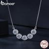 BAMOER, стерлинговое серебро 925 пробы, блестящее круглое ожерелье из муассанита, имитирующая бриллиантовую цепочку на шею для женщин, подарок на день Святого Валентина