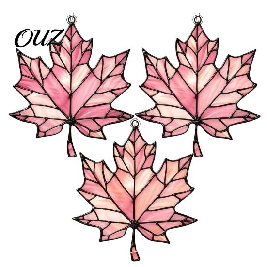 Harvest Festival Decorations Acrylic Maple Leaf Suncatcher for Autumn Home Decor, Stained Glass Window Hanging Suncatchers Style Ornament Thanksgiving