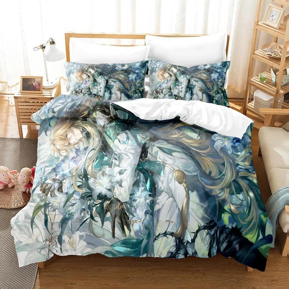 Модный комплект постельного белья Honkai Star Rail с 3D-печатью, комплект из трех предметов с рисунком аниме для взрослых и детей, комплект пододеяльников для спальни, домашний текстиль