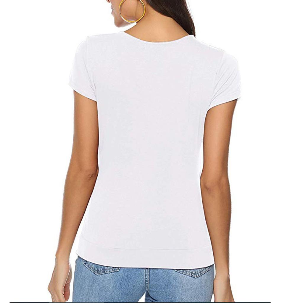 Fashion Women's Summer Short Sleeve V-Neck Slim T-Shirt Casual Tee Tops
