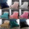 High End Rayon Queen Size Bed Sheet Set Luxury Solid Satin Silky Bedsheet Set High Quality Single Double Sheets and Pillowcase