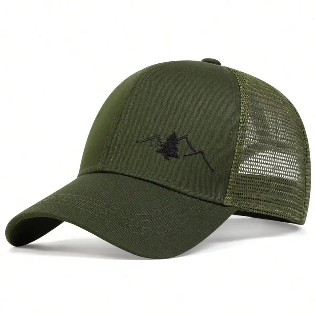 Mesh Ventilated Permeable Air Summer Cap Baseball Stitching Embroidered Mountain Fashionable Trendy Caps Adjustable Hip Hop Urban Street Style Trendy
