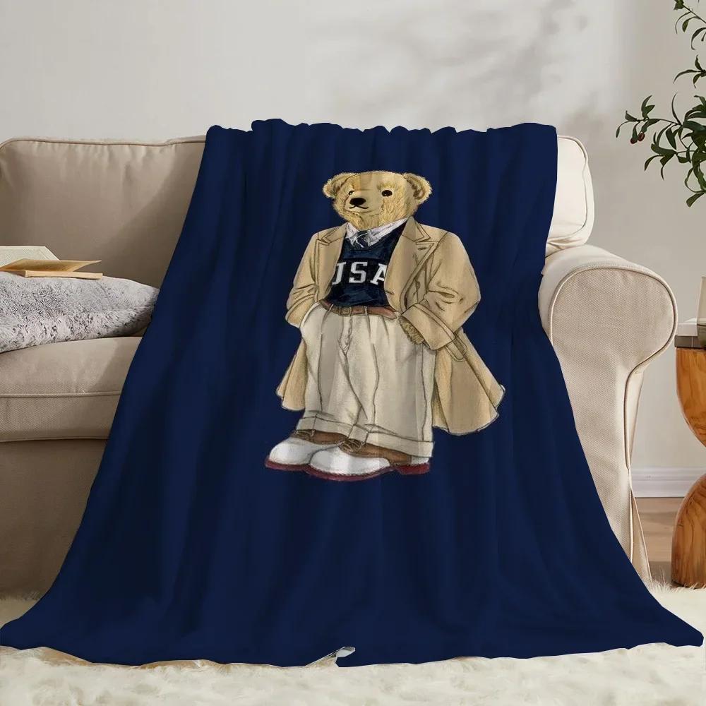 Летнее одеяло для диванов POLO Bears Пушистое дизайнерское одеяло из микрофибры King Size Постельное белье для дома Одеяла для дивана