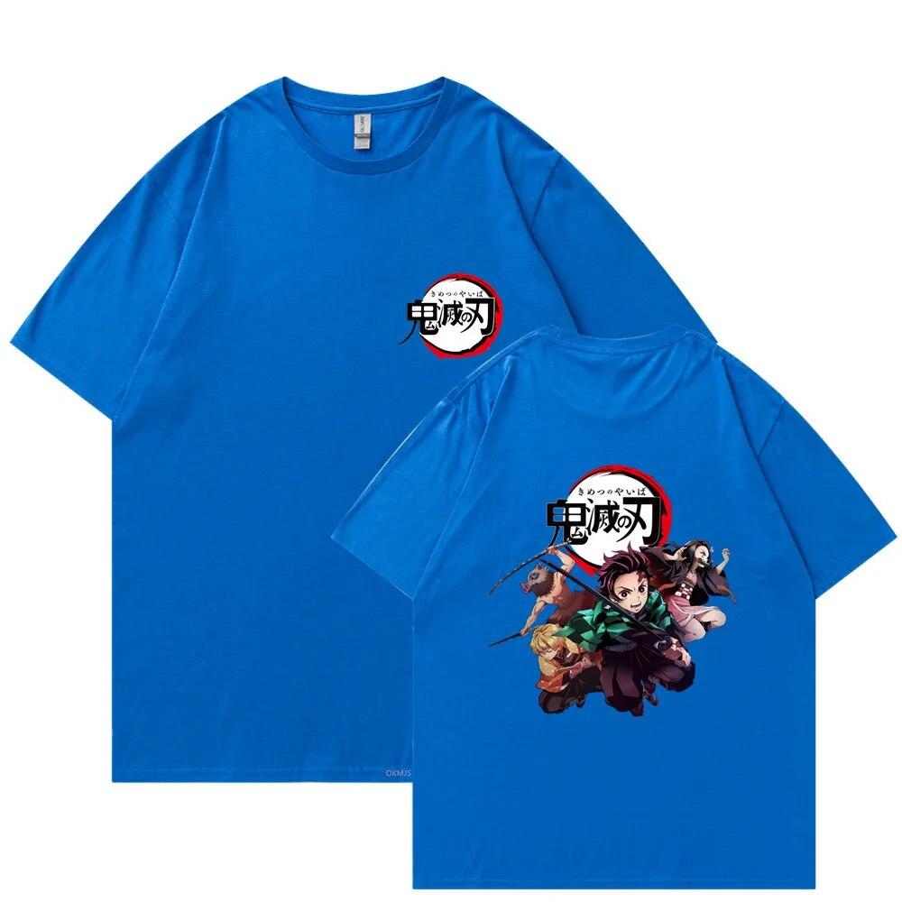 Футболка унисекс «Убийца демонов», футболки из 100% хлопка, футболка с аниме-принтом Rengoku Kyoujurou Nezuko Ninja, короткий топ Y2k, топы Harajuku