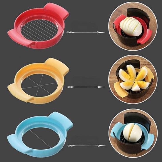 Egg Cutter Slicer Stainless Steel Fruits Sausage Cutter Bento Shaper for Eggs Salad Fruits Kitchen Gadget