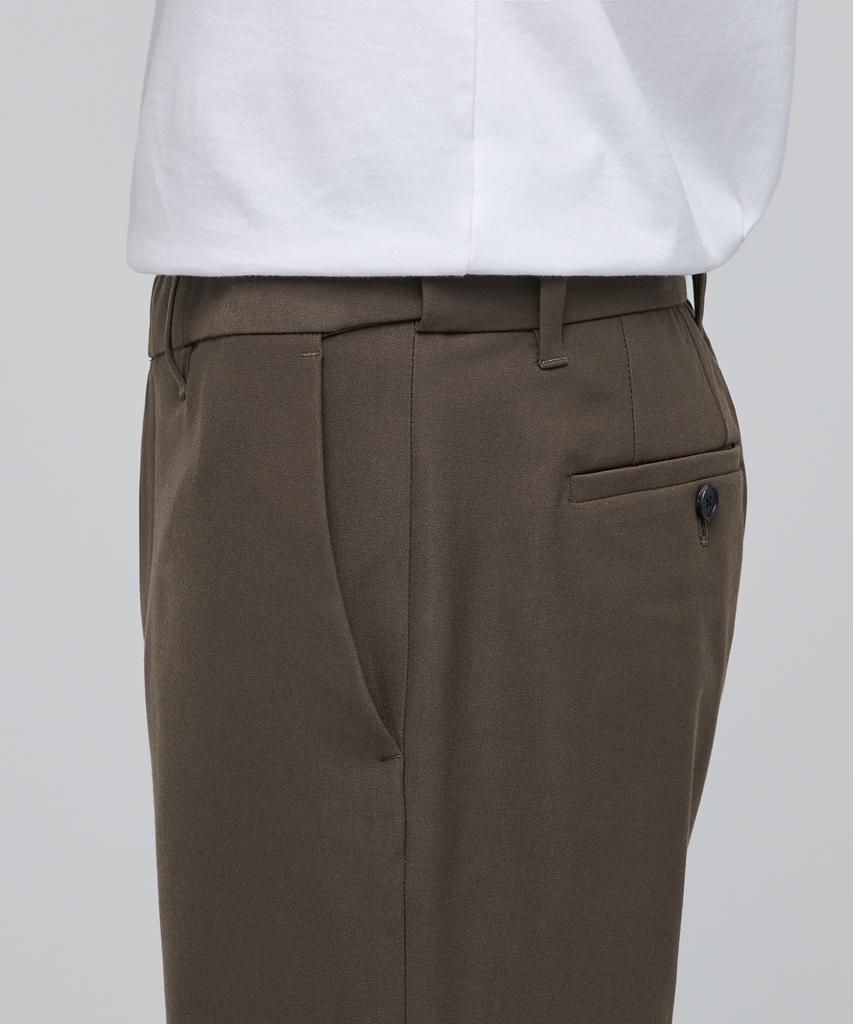 MUSINSA STANDARD Semi Bootcut Hidden Elastic Waist Slacks [Brown]