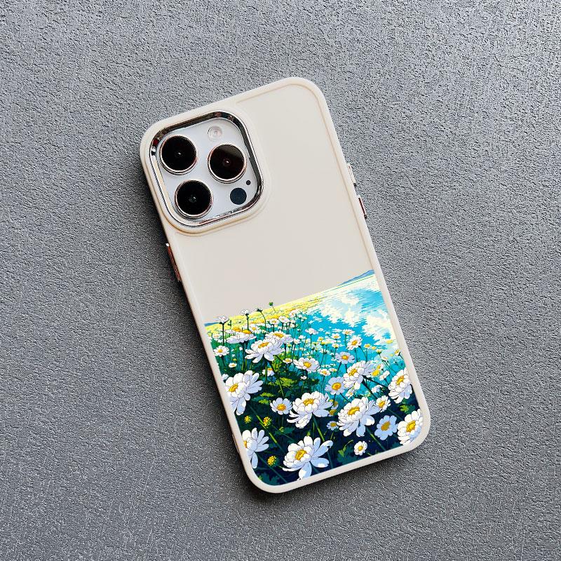Летний чехол для телефона с цветком ромашки для IPhone 11 12 13 14 15 Pro Max 15 14 8 7 Plus SE 2020 XS X XR Ударопрочная силиконовая задняя крышка