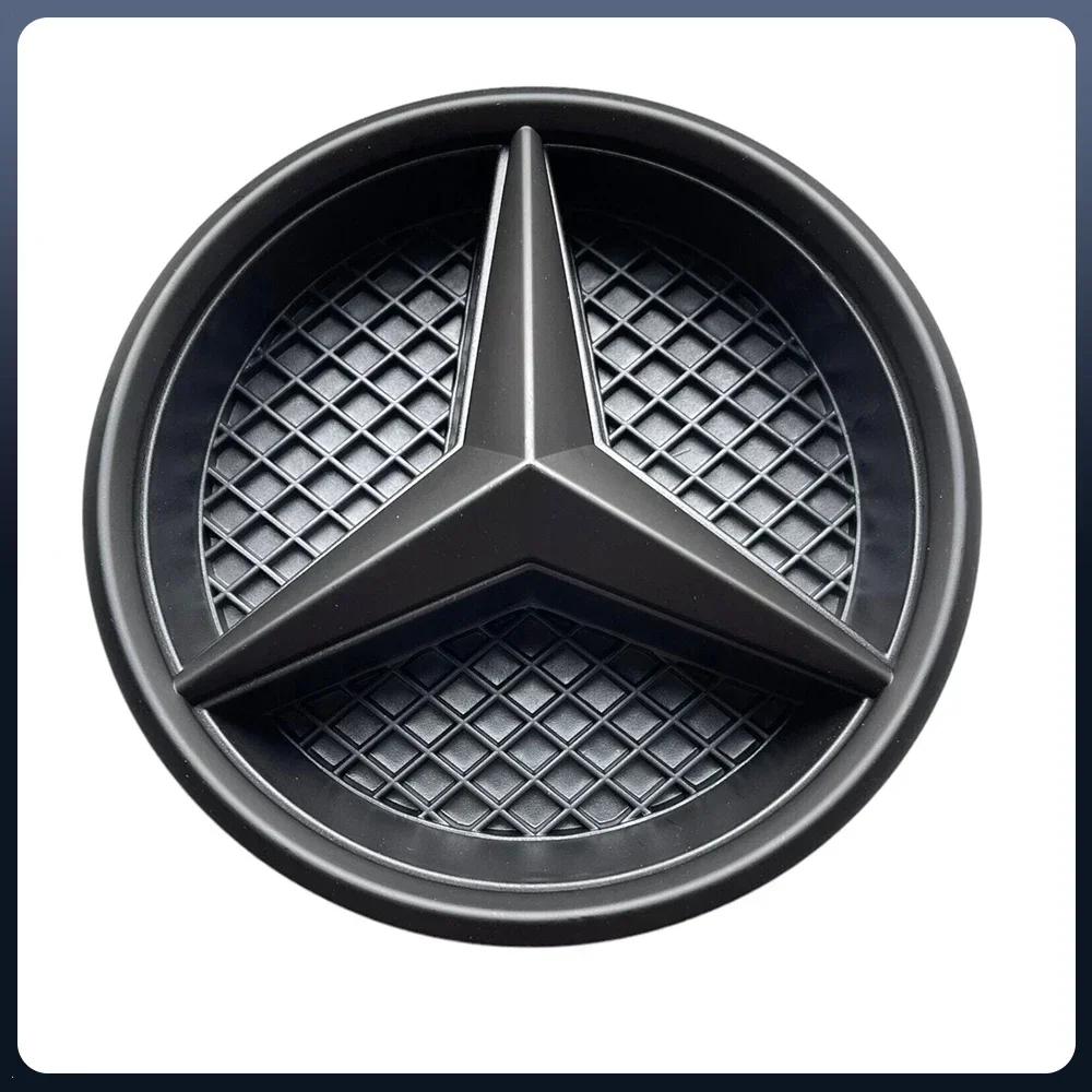 Автомобильная наклейка для Mercedes Benz Серебристо-черная Звезда на переднюю решетку в стиле OE Хромированный значок Логотип Подходит для Mercedes Benz E200 E25