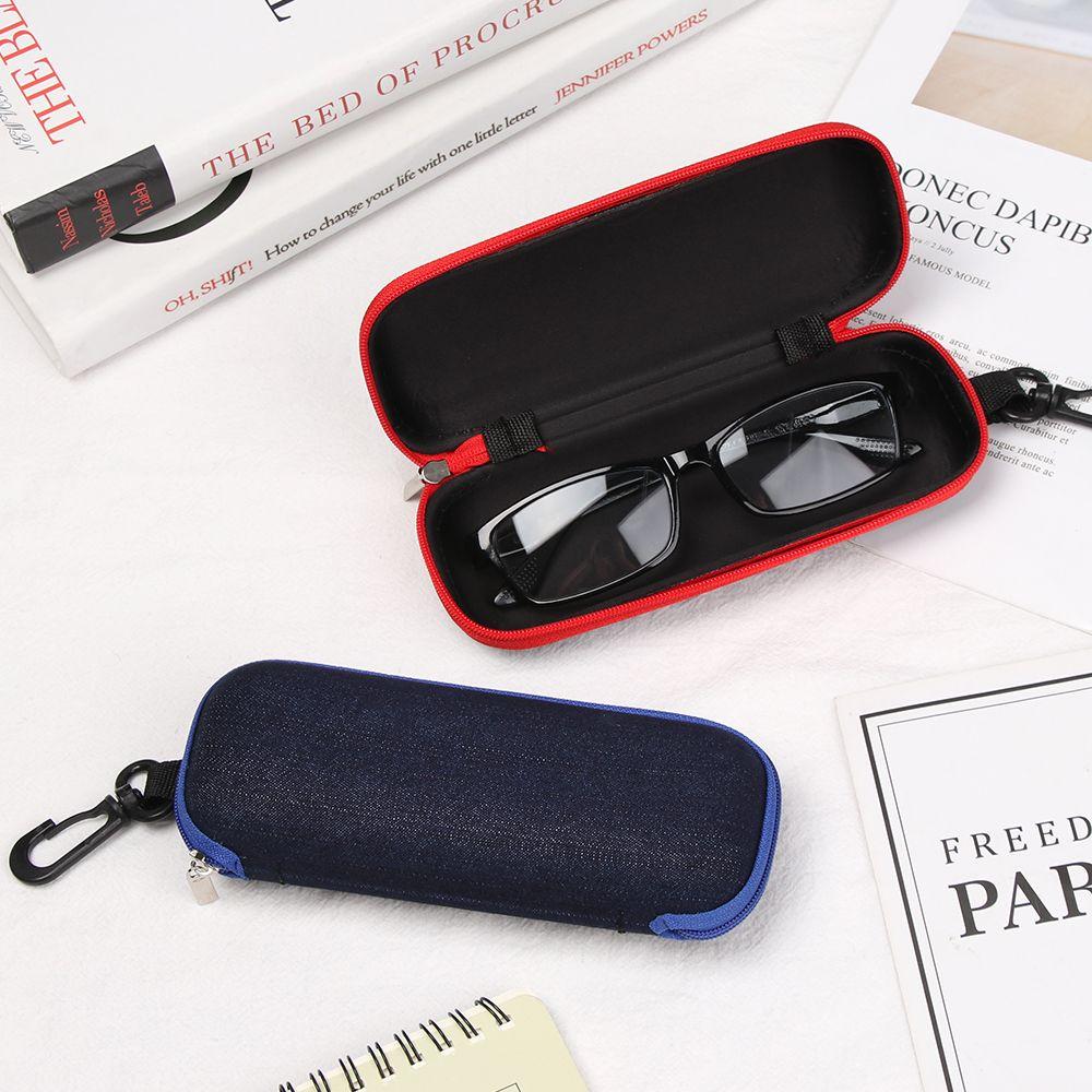 Sunglasses Box Denim Fabric Zipper Eyeglasses Case Eyewear Protector Spectacle Case Glasses Box