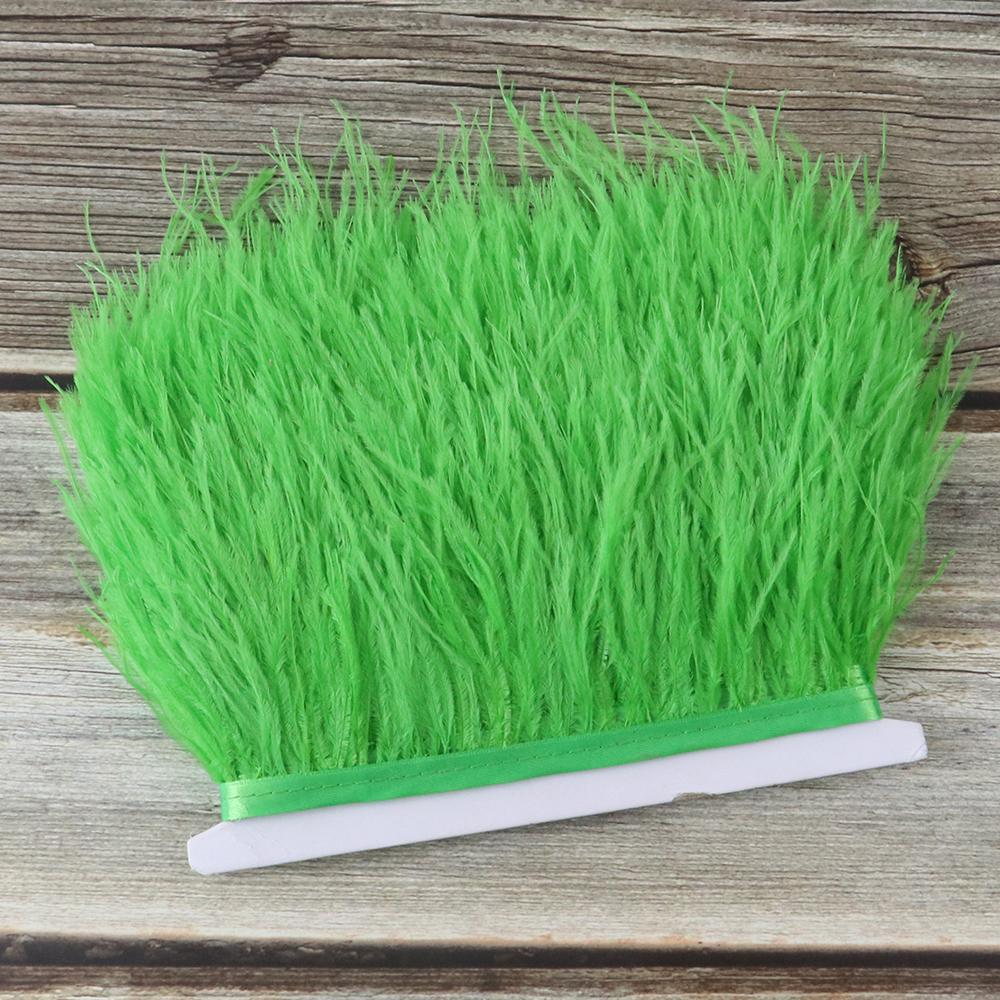 10 Meters Fluffy Colored Ostrich Feather Trim Ribbon 8-10Cm Natural Plumes Sewing Trimmings For Dress Clothing Decoration Crafts