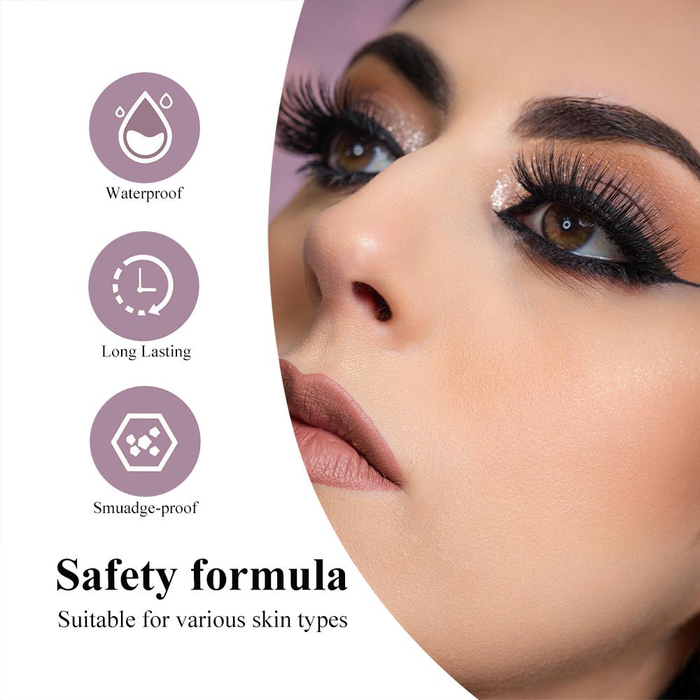 Водостойкая подводка для глаз. Не размазывается, не оставляет следов, цвет длительный. Светло-розовая подводка для глаз. Черный.