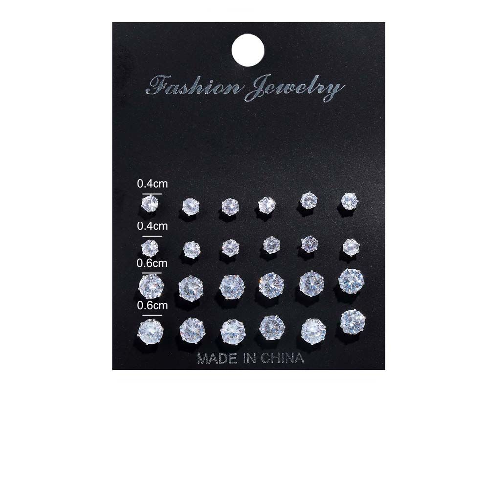 Shiny Fashion For Women Round Metal Crystal Accessories Stud Earrings Earring Sets Jewelry