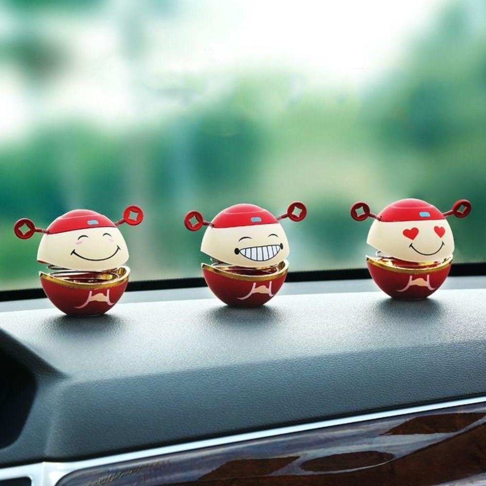 Car Bell Auto Interior Accessory Dopamine Desktop Ornament Creative Nodding Head Ornament  Office