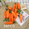 20Pcs Simulation Easter Carrots Mini Ornaments Decorative Kitchen Desktop Party Supplies