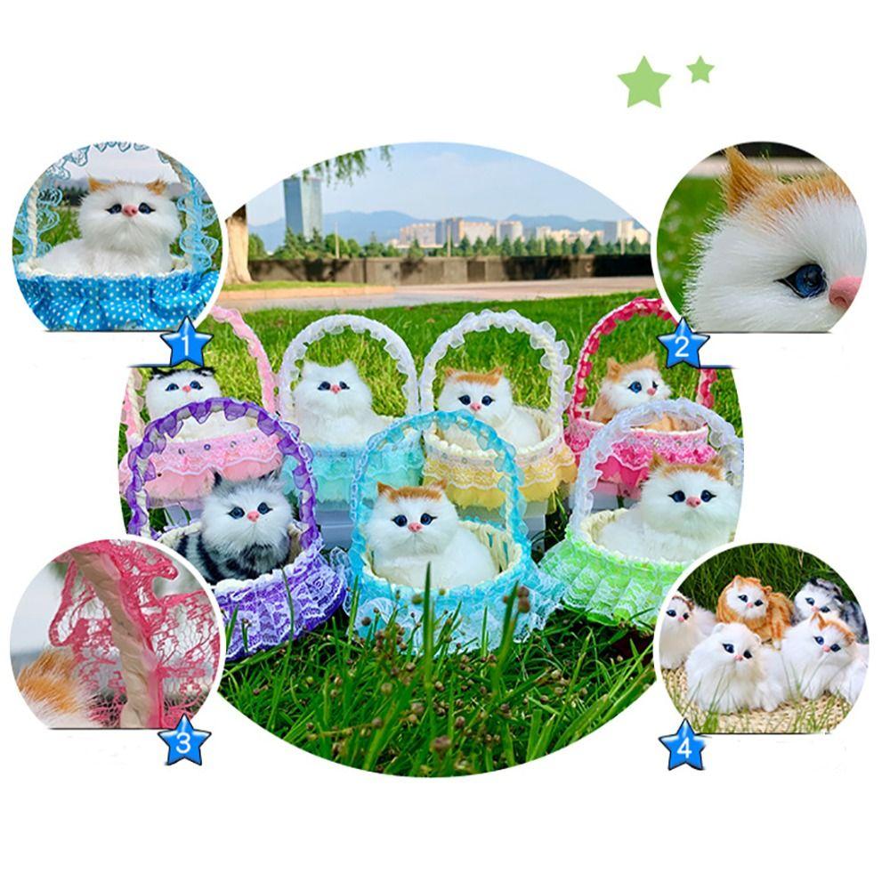 Plastic Flower Basket Cat Simulation Cat Toy Cute Cat Ornament
