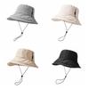 Windproof Rope Quick Drying Fisherman Hat Wide-Brim Foldable Sun Hat Sunshade Bucket Hat  Travel