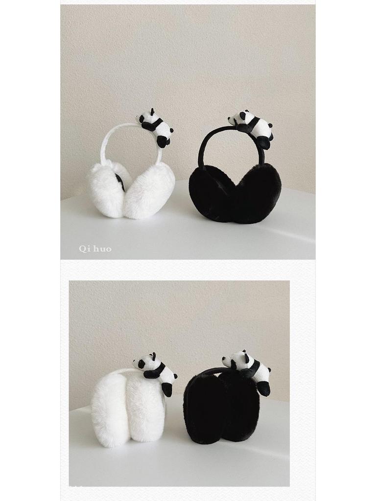 Женские милые плюшевые наушники «Панда» — теплые, непромокаемые, ветрозащитные наушники для осени и зимы 2024 г.