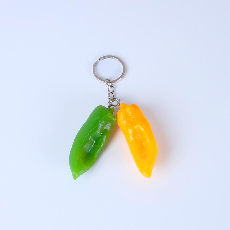 Подвеска-брелок из цветного ПВХ в виде болгарского перца - красный, зеленый и желтый креативный овощной брелок для студенческих сумок