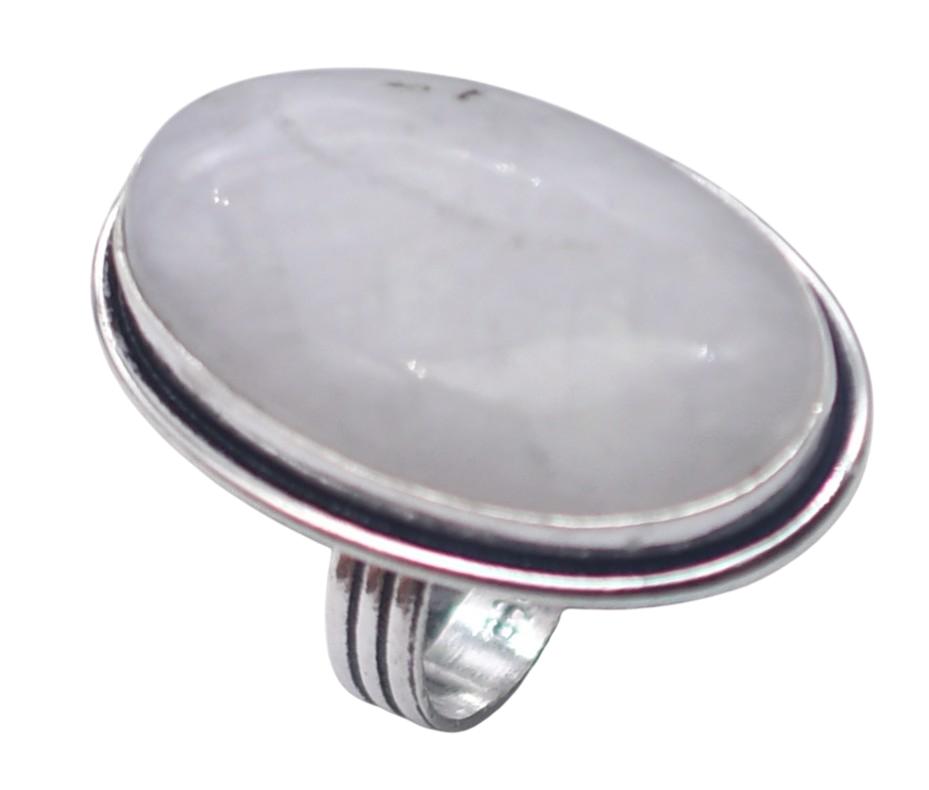 Moonstone Natural Gemstone Antique Silver Ring US Size-6.25 R 5040