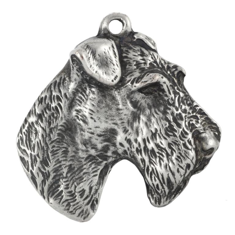Fox Terrier Wire - Silver-plated Key Ring with Dog, Handbag Decoration, Backpack Pendant by Art-Dog Brand