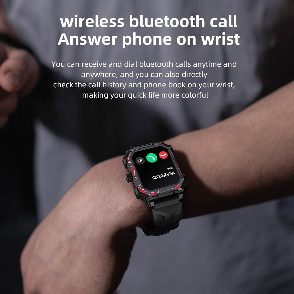 LOKMAT Спортивные умные часы, новые флагманские водонепроницаемые фитнес-трекеры, умные часы с BT-звонками, монитор сердечного ритма, кислорода в крови