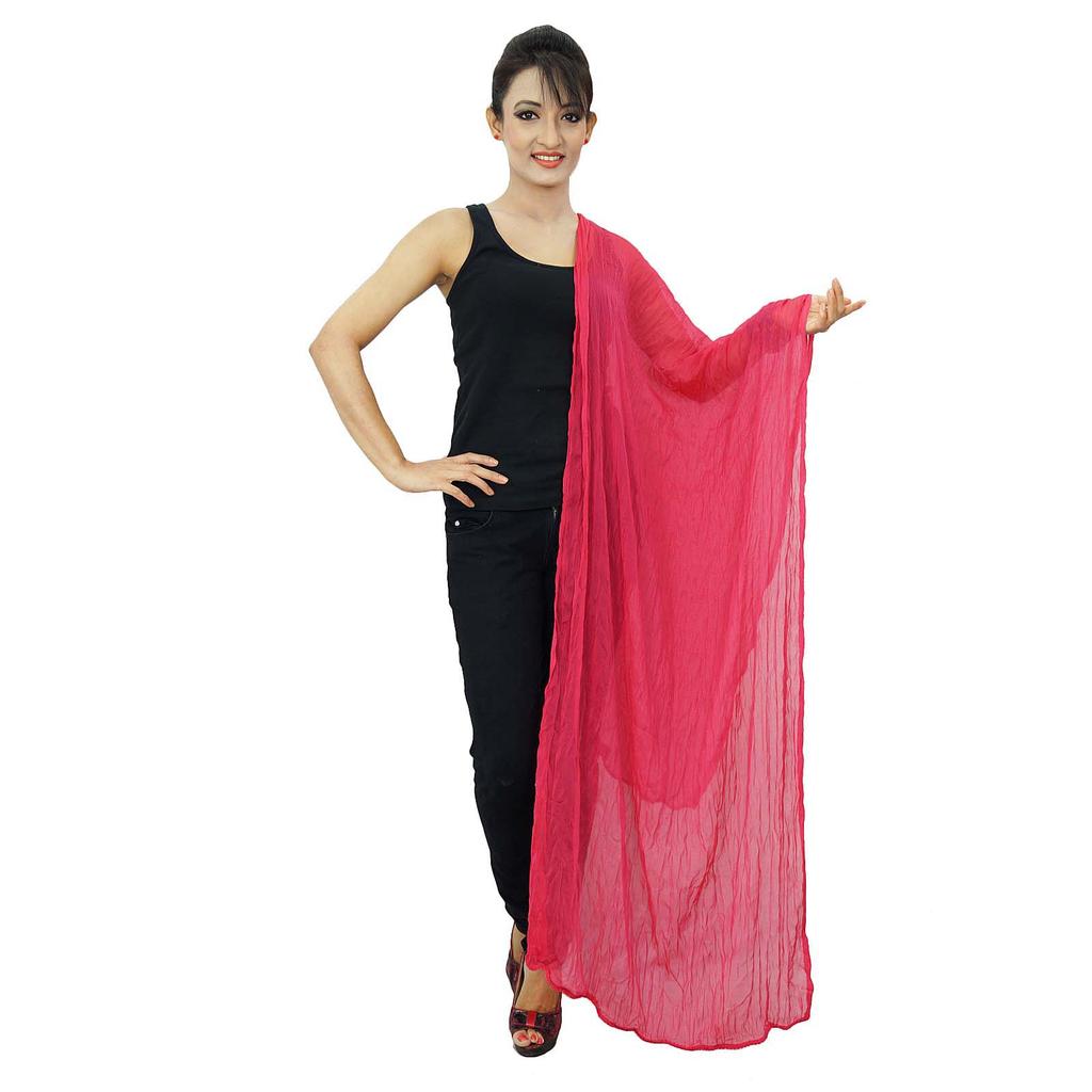 Chiffon Blend Long Stole Indian Dupatta Chunni Neck Wrap Throw Summer Scarf