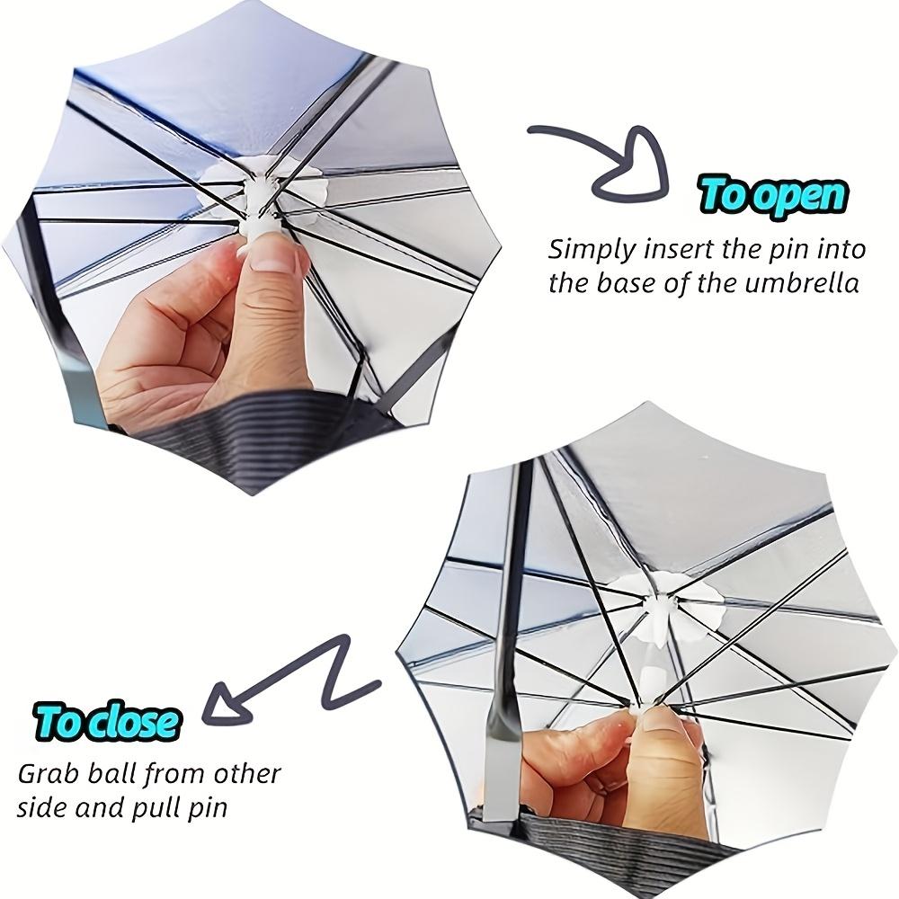 2Hands-free umbrella hat for outdoor activities UV-Protective Adjustable Headband Lightweight Comfortable Design Suitable for Camping Fishing
