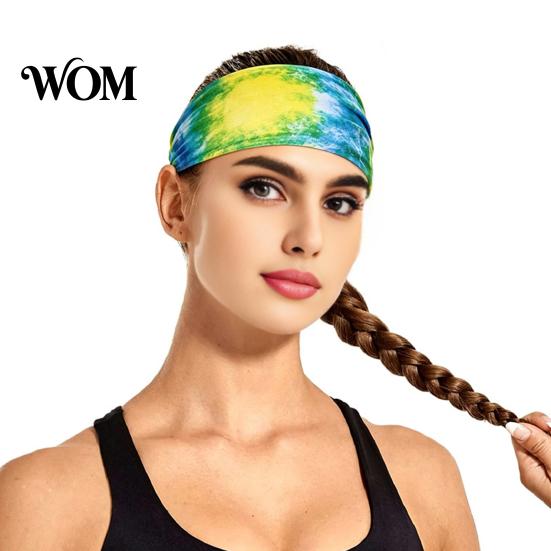 Moisture-wicking Hairband Athletic Headband, Tie-Dye Gradient Sports Anti-Slip Elastic Breathable Sweat-Wicking Comfortable Sweat-absorbent