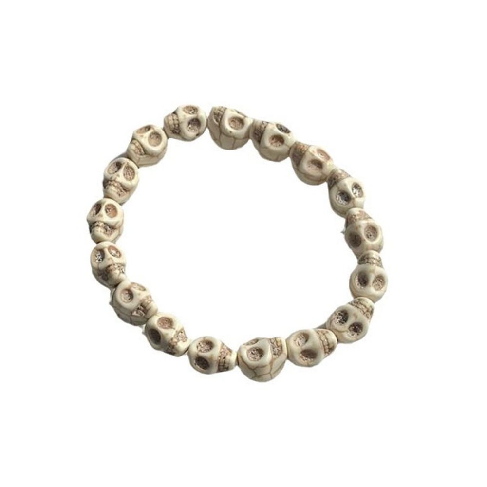 Vintage Design Skull Beaded Bracelet Punk Bangle Personalized Skeleton Beaded Bracelet Friend Gift