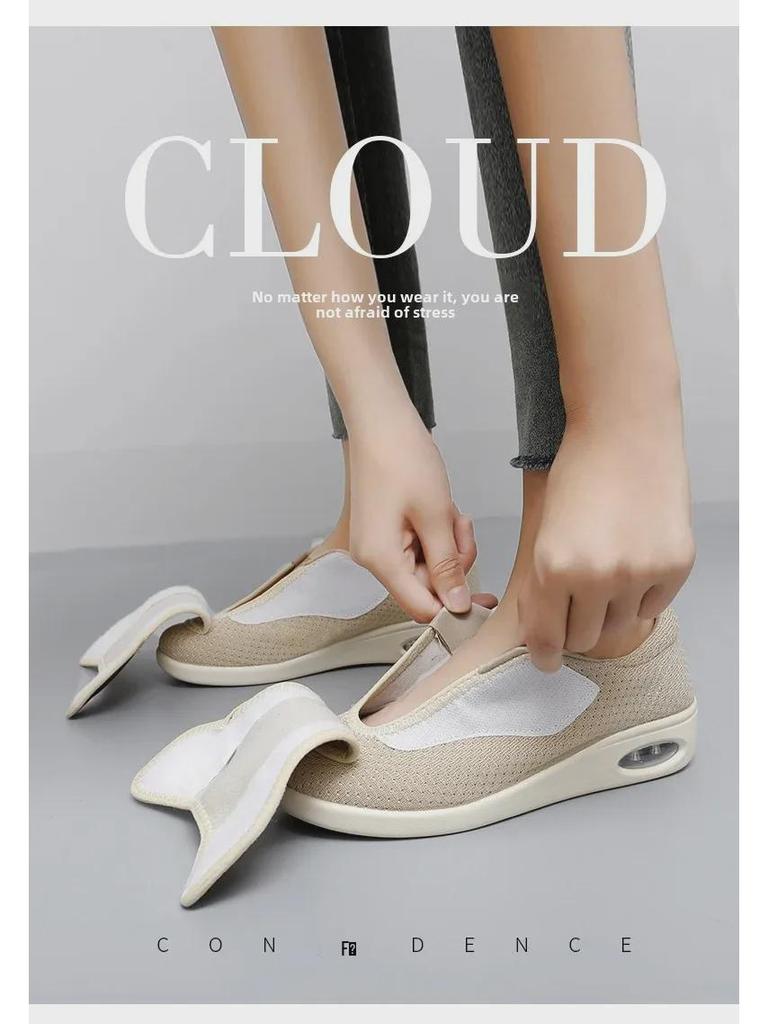 Женские кроссовки на липучке с сеткой для ходьбы - Дышащие, Мягкая подошва, Повседневный комфорт для весны и осени