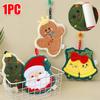 1PC Hand Towel Multi Element Christmas Creative Embroidery Thickened Hanging Cartoon Small Towel Household Coral Fleece Cute