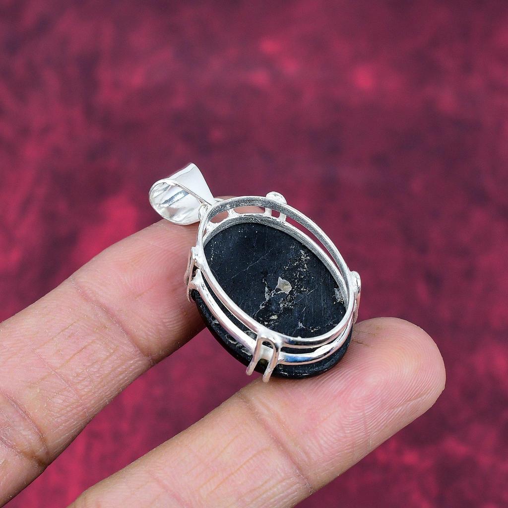 Black Tourmaline Pendant Gemstone Jewelry, 925 Solid Sterling Silver Pendant, Handmade Amazing Pendant Jewelry