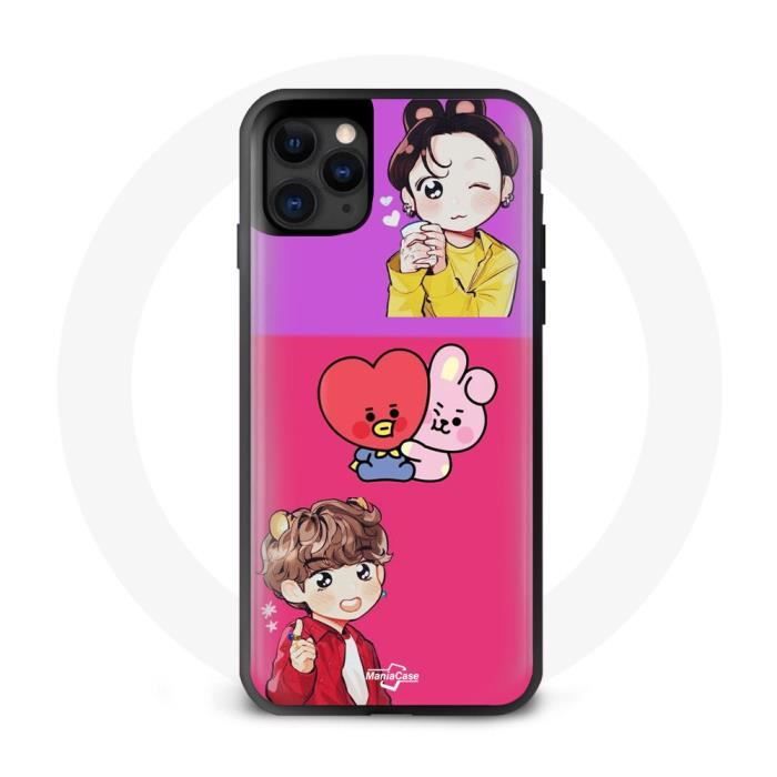 Case for Iphone 11 Pro Max BTS BT21 Cooky and Tata Bangtan V and Jungkook Fanart