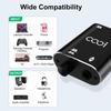 The COOIDEA Stereo Audio along with a audio supports 1 input 2 output or 2 input 1 and is a AUX audio speaker selector for mobile and 3.5mm Switcher,