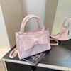 Fashion Bow One Shoulder Handbag Women's Trend 2025 New Trend Messenger Bag Simple Women's Bag Small Square Bag Women's